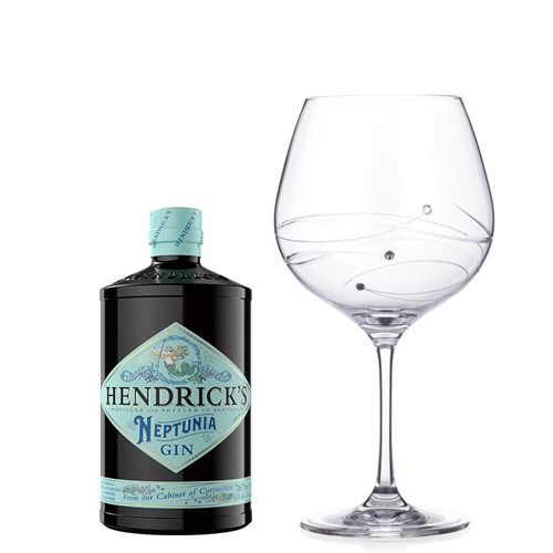 Hendricks Neptunia Gin 70cl And Single Gin and Tonic Spiral Copa Glass